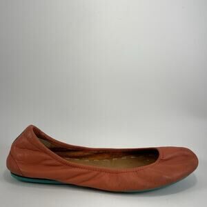 Tieks by Gavrieli Tangerine Orange Leather Ballet Flats Womens Size 9 Slip On